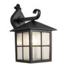Classic Matte Black Die-Cast Aluminium Metal Exterior Lantern Wall Light Fitting
