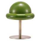 Traditional Antique Brass Bankers Desk Lamp with Green Mushroom Glass Shade