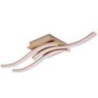 Modern Triple Wavy Strip Flush LED Ceiling Light Fixture in Matte Gold Sand