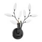 Modern Birch Matte Black Wall Lighting Fixture with Transparent Acrylic Leaves