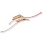 Modern Double Wavy Strip Flush LED Powered Ceiling Light Fitting in Gold Sand