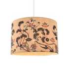 Contemporary Multi Coloured Floral Bamboo Round Pendant Lamp Shade