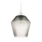 Modern and Compact Diamond Design Smoked Grey Glass Pendant Shade