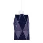Modern Midnight Blue Metal Pendant Shade with Diamond Shaped Cut Outs