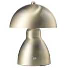 Antique Brass Domed Rechargeable Touch Dimmable Table Lamp with Metal Dome Shade