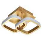 Contemporary Compact Double Head 40w LED Ceiling Light Fitting in Brushed Gold