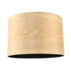 Designer Bamboo Wood Effect Round Lamp Shade with Inner Black Lining