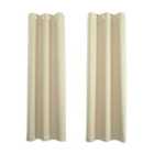 Cream Eyelet Curtains - Thermal Blackout Curtains - 66 x 84 Inch Drop - 2 Panel