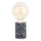 Modern Black Mosaic Concrete Table Lamp for Vintage Industrial Style Light Bulbs