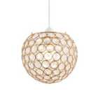 Modern Round Gold Globe Easy Fit Pendant Shade with Small Clear Acrylic Beads