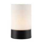 Contemporary Small Matte Black Touch Dimmable Table Lamp with Opal Glass Shade