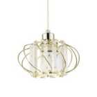 Modern Pendant Lamp Shade with Clear Acrylic Rectangular Prims and Gold Frame