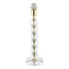 Contemporary Clear Crystal Glass and Gold Table Lamp Base with Faceted Spheres