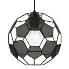 Modern Matte Black Football Soccer Pendant Lamp Shade with Laser Cut Holes