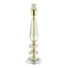 Designer Clear K9 Crystal Glass and Gold Table Lamp Base with Faceted Spheres