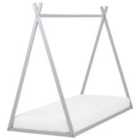 Beliani Wooden Kids House Bed Eu Single Size Grey Saurat