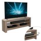 AVF Calibre Sound 1.2m TV Stand with Sliding Shelf for TVs up to 60" - Rustic Oak