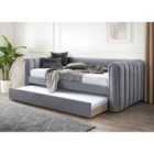 Flintshire Chester Grey Fabric Day Bed With Trundle