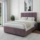 Bedmaster Mauve Naples Velvet 2 Drawer Divan Base And Pearl Headboard Single