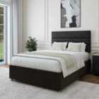 Bedmaster Charcoal Linen 4 Drawer Divan Base And Milan Headboard Super King