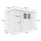 DIY Sheds 9 x 5 Pent Shed Double Door