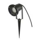 Outdoor Garden 240v Spike Light in Matte Black with 2m Cable and Modern Design