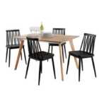 Home Source Rayna Table And 4 Blue Penny Chairs