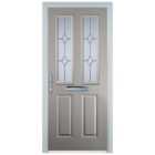 Door-Stop 2 Panel 2 Square Agate Grey Right Hand GRP Composite Door - 2100mm