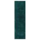 Comfy Washable Low Pile Living Room Area Rug - Anti-slip Felt Backing Emerald 060x200cm