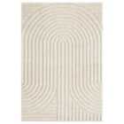 Isabella Living Room Area Rugs - Embossed Mazia Arch Lines Design Cream 200x290cm