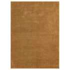 Comfy Washable Low Pile Living Room Area Rug - Anti-slip Felt Backing Gold 160x220cm