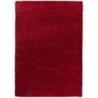 Modern Plain Soft Shaggy Rug For Living Rooms - Stylish Area Rugs Red 160x230cm
