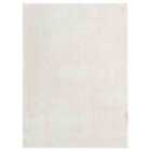 Comfy Washable Low Pile Living Room Area Rug - Anti-slip Felt Backing Cream 200x280cm
