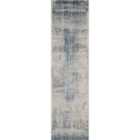 Maia Washable Mist Abstract Area Rug Non-slip Living Room - Hallway Navy 060x220cm