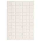 Aya Living Room Area Rugs - Embossed Cubed Design Cream 200x290cm