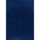 Modern Plain Soft Shaggy Rug For Living Rooms - Stylish Area Rugs Navy 080x150cm