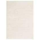 Aya Living Room Area Rugs - Embossed Lines Pattern Cream 160x230cm