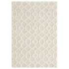 Isabella Living Room Area Rugs - Embossed Imperial Trellis Design Cream 120x170cm