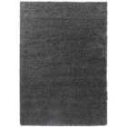 Modern Plain Soft Shaggy Rug For Living Rooms - Stylish Area Rugs Dark Grey 120xcrlcm