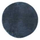 Comfy Washable Low Pile Living Room Area Rug - Anti-slip Felt Backing Navy 100xcrlcm