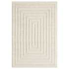 Isabella Living Room Area Rugs - Embossed Geometric Rectangle Design Cream 200x290cm