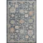 Maia Washable Lagoon Floral Traditional Area Rug Non-slip Living Room Navy 200x300cm
