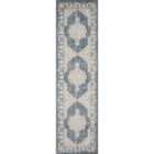 Maia Washable Orchid Floral Traditional Area Rug Non-slip -living Room Navy 060x220cm