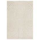 Isabella Living Room Area Rugs - Embossed Mazia Arch Lines Design Cream 080x150cm