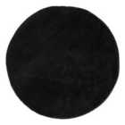 Comfy Washable Low Pile Living Room Area Rug - Anti-slip Felt Backing Black 100xcrlcm