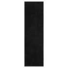 Comfy Washable Low Pile Living Room Area Rug - Anti-slip Felt Backing Black 060x200cm