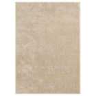 Comfy Washable Low Pile Living Room Area Rug - Anti-slip Felt Backing Light Beige 160x220cm