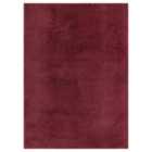 Comfy Washable Low Pile Living Room Area Rug - Anti-slip Felt Backing Red 200x280cm
