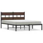 vidaXL Bed Frame without Mattress with Headboard Brown Oak 140x190 cm (4017151)