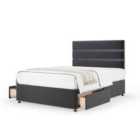 Bedmaster Graphite Plush Velvet 2 Drawer Divan Base And Milan Headboard Small Double